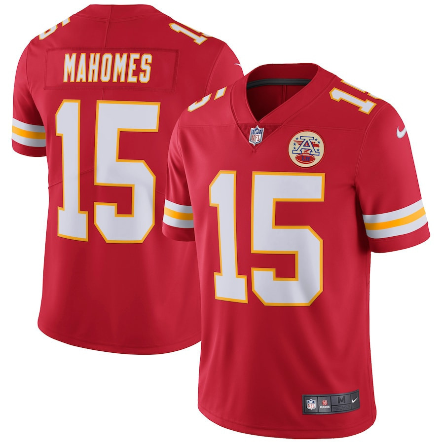 El comercio exterior de la NFL de rugby de manga corta Jersey KansasCityChiefs Jefe 15 MAHOMES leyenda de segunda generación