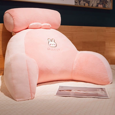 Multi-function pad Waist Pillows, Large Backrests, Sofa - medium-cushion-headrest-seat-recommendation-60x40cm-independent-liner-is-removable-and-washable-pink-bunny-skin-friendly-jade-rabbit-velvet