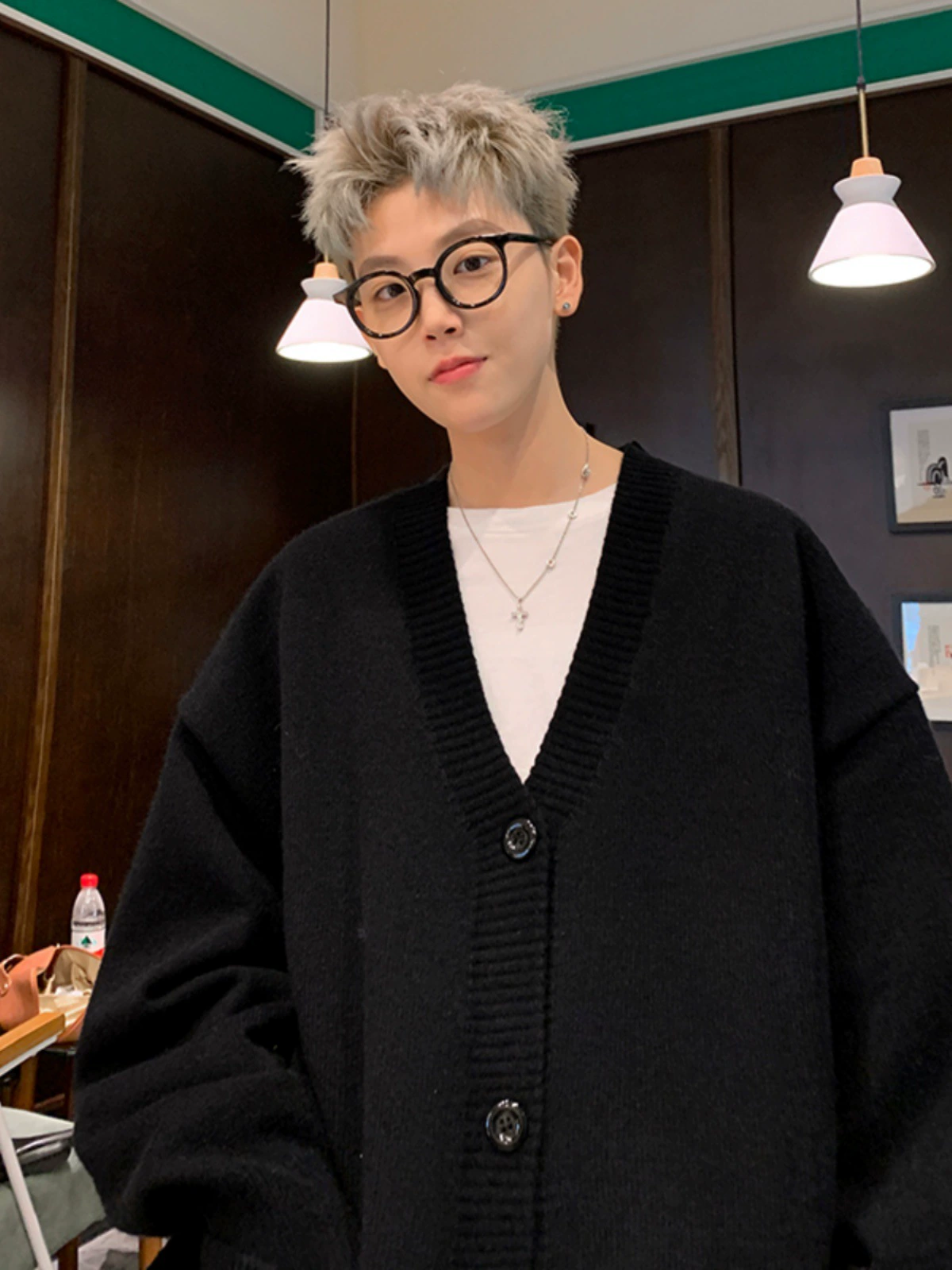 Кардиган (Tide) oversize в корейском стиле, вязаный, цветной, демисезон, осень