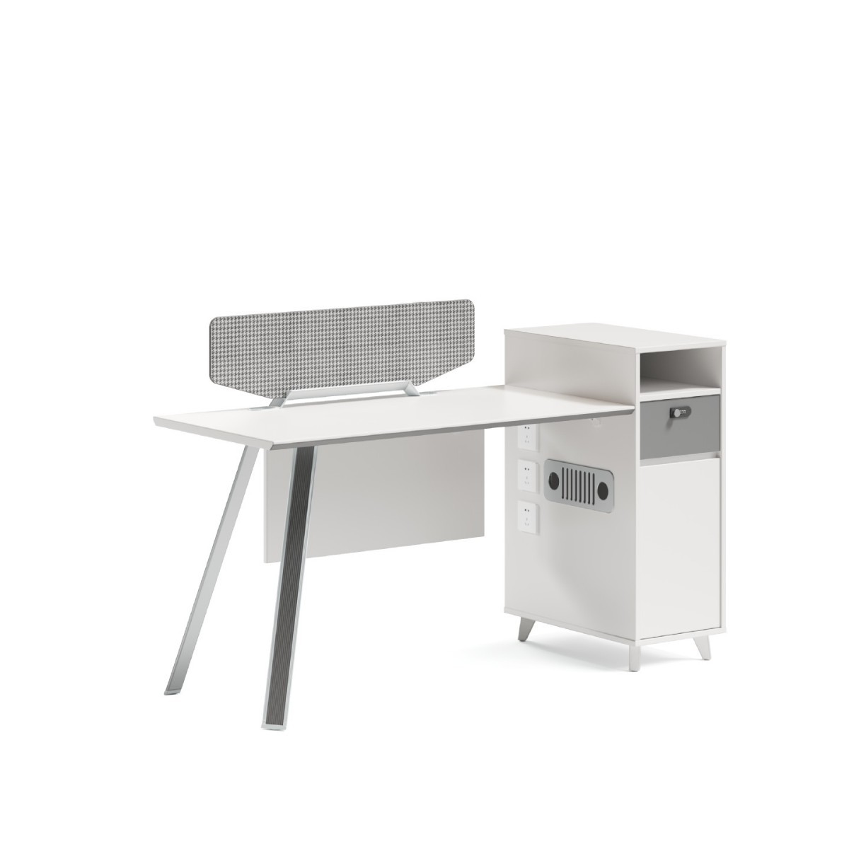 Combinación de escritorio y silla de oficina Personal simple y moderno 6 puestos de trabajo 4 puestos de oficina de personal de la empresa 4 puestos de oficina de personal