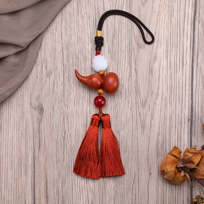 Car hanging car creative car ornaments wooden - double-sabwood-gourd-lotus-brown
