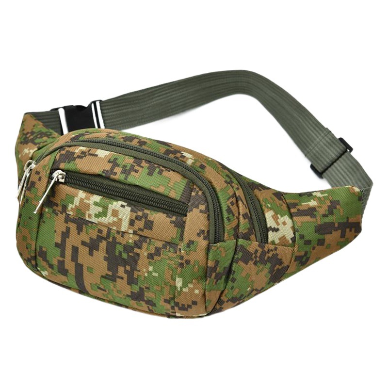 Source Factory Wholesale Men's and Women's Waist Bags, Multi-Functional Anti-Theft Mobile Phone Bags, Large-Capacity Crossbody Bags, Camouflage Fashion Portable Bags