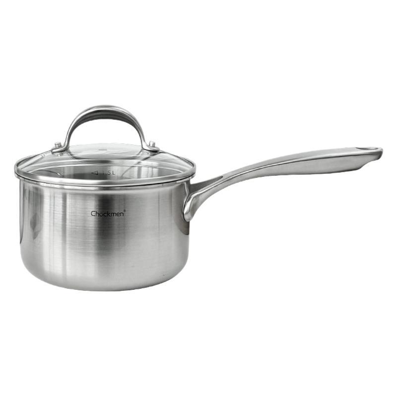 Chockmen Zhuo Deming 18 / 10 de acero inoxidable de un solo mango de leche 16 / 18cm de paneles de fideos suplementarios con escala