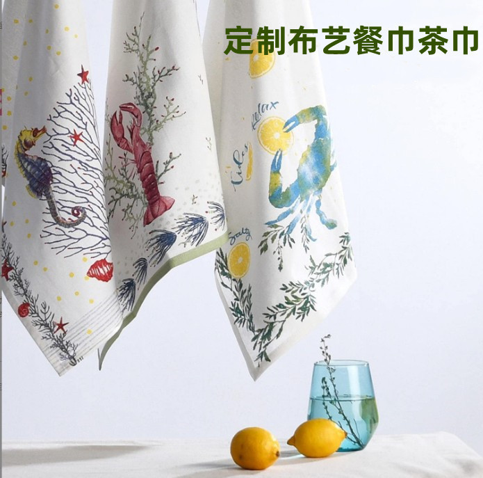 Napkin custom printed American table cloth cotton 180g tea towel hotel table cloth table mat foreign trade cotton tea towel Napkin custom printed American table cloth cotton 180g tea towel hotel table cloth table mat foreign trade cotton tea towel