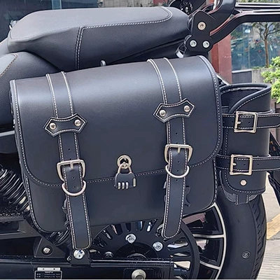backrest rear shelf quick release – Motorcycle bumper - black-new-quick-release-waterproof-leather-side-bag-mounting-bracket-left-and-right-1-set