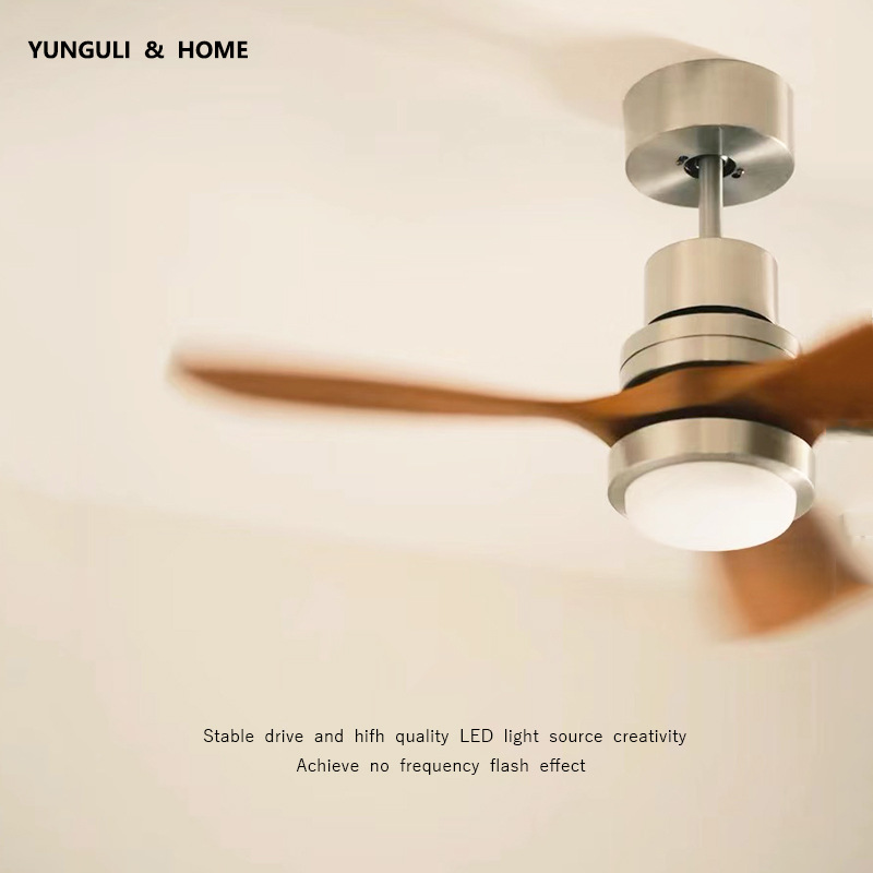 Yunguili Nanyang Medieval Fan Lamp Bauhaus French Retro Home Living Room Bedroom Dining Room Ceiling Fan Integrated Lamp