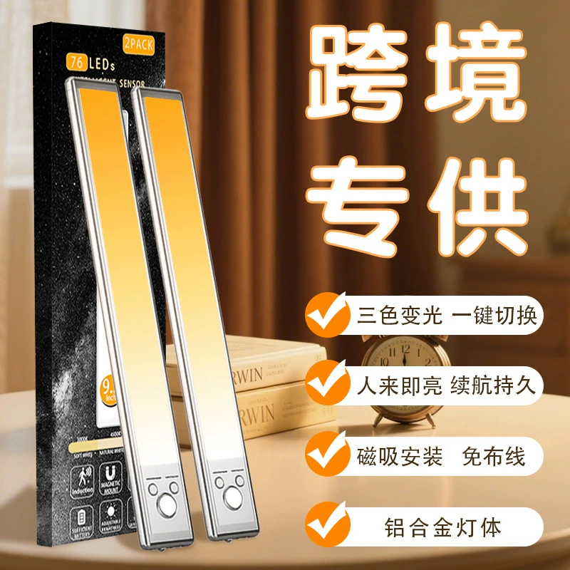 Ночник-светильник с датчиком движения, светодиодный, для дома, шкафа, спальни, улицы, с функцией зарядки 
 Лампа с настенным светильником