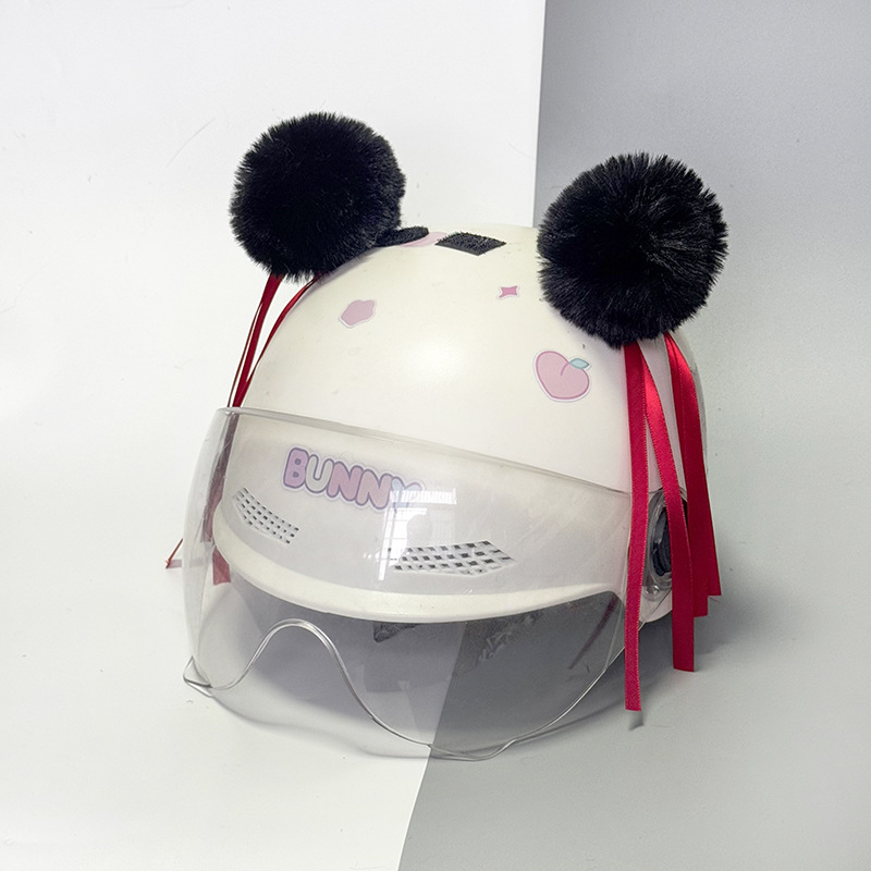 Nezha Bun Hairpin Helmet Decoration Bear Ears Motorcycle Helmet