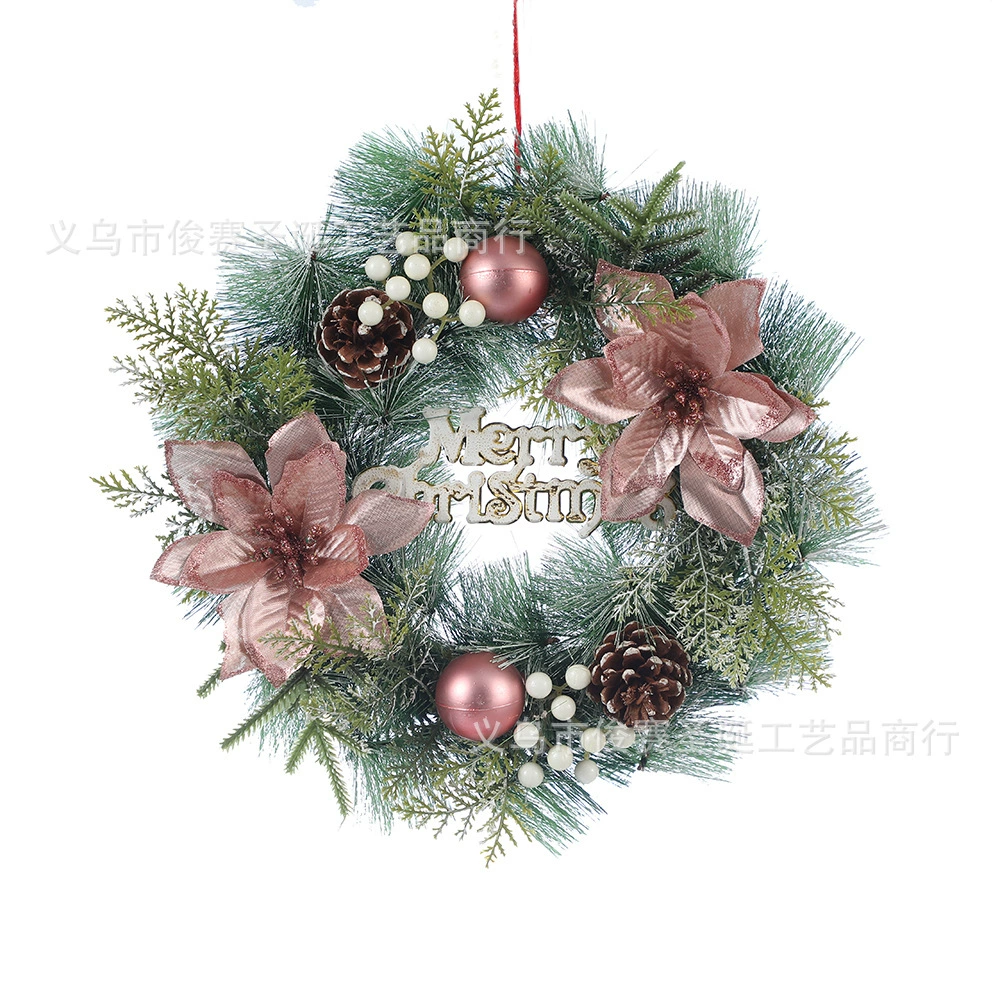 Christmas decorations wreath scene layout door hanging Christmas pine ring Christmas tree hanging pendant scene layout props