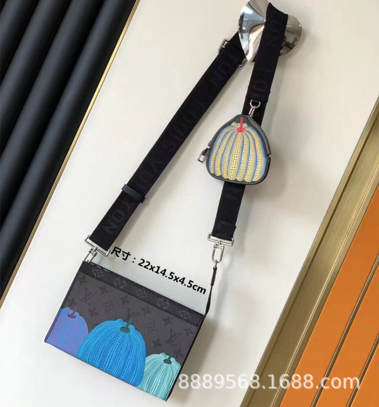 直接供給クロスボーダー m lv メンズバッグレディースバッグブラックウォリアーメッセンジャーバッグ枕バッグチェーンバッグボックスバッグポータブルブリーフケース|undefined