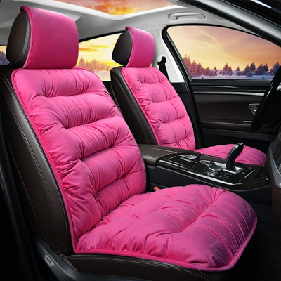 Thickened Car Seat Cushion Short: Seat cushion, seat cover - barbie-pink-single-seat-universal