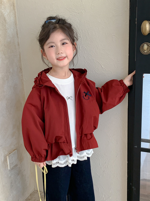 女童外套春秋款2025新款洋气女孩宝宝秋季套头上衣儿童秋装冲锋衣|undefined
