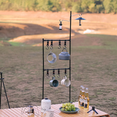 Outdoor Desktop Shelf Rack Camping Aluminum Hook Stand Picnic BBQ Utensil Multi-purpose Frame Table Side Lamp Bracket