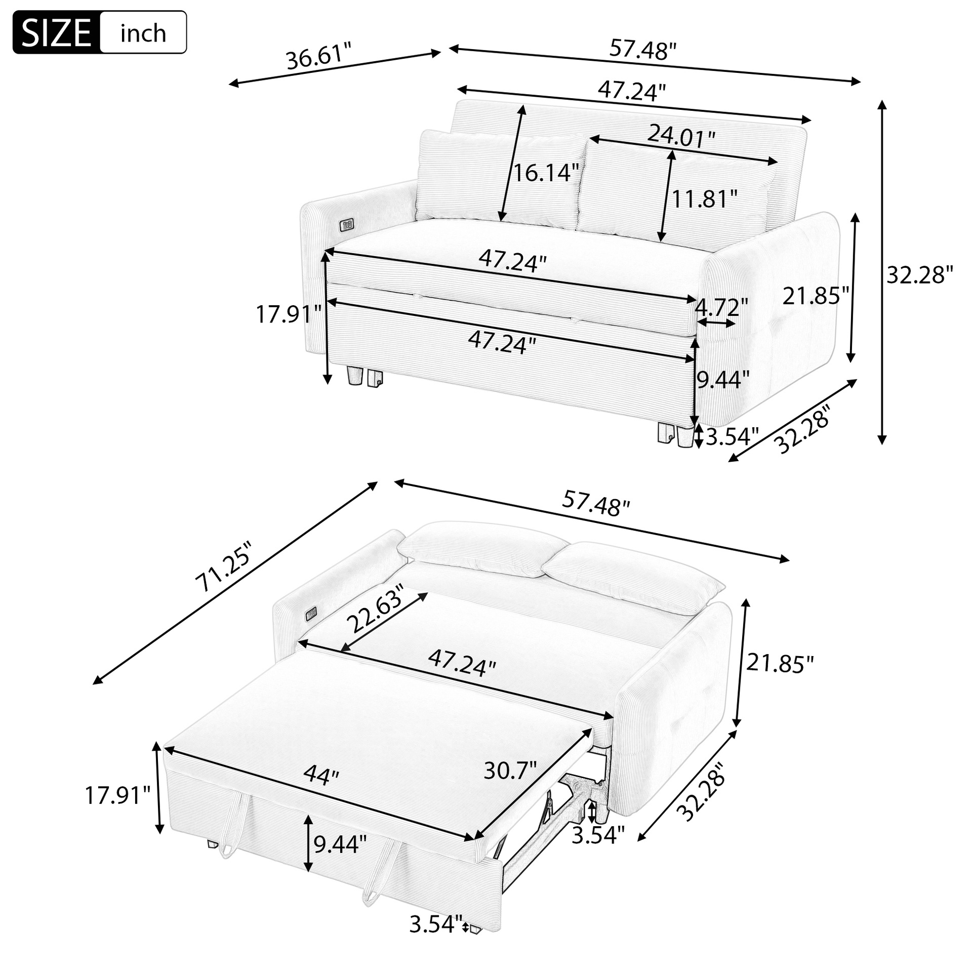 Sofá cama plegable sala de estar de doble uso multifuncional individual doble apartamento pequeño cama retráctil económica con almacenamiento
