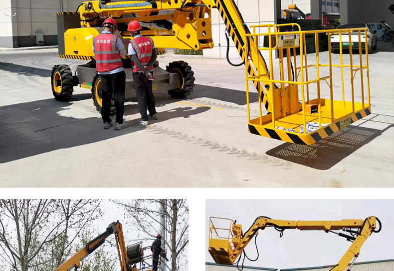 Fully Self-Propelled Articulated Arm Lift for Outdoor Decoration, Ladder Climbing, Street Light Maintenance, and High-Altitude Work