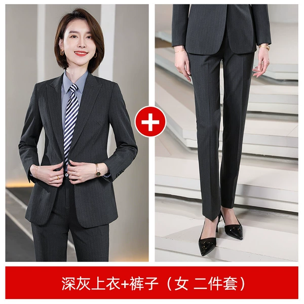 Women's gray striped top + pants