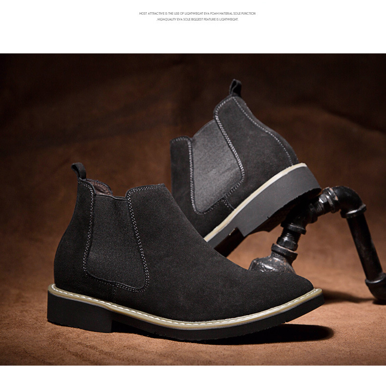 Herren Cowboystiefel, wasserdicht, Wildleder, Bohemian-Stil, Western-Stil, flache, runde Zehenpartie, Reißverschluss, Slip-On, formelle Anlässe, Sportstiefel_voghion.com