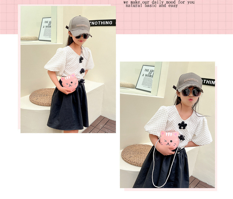 The 2022 new style of little girl bags, fashionable small bags, coin purses, super beautiful Little girl cat bags, crossbody bags, cute and trendy details Picture