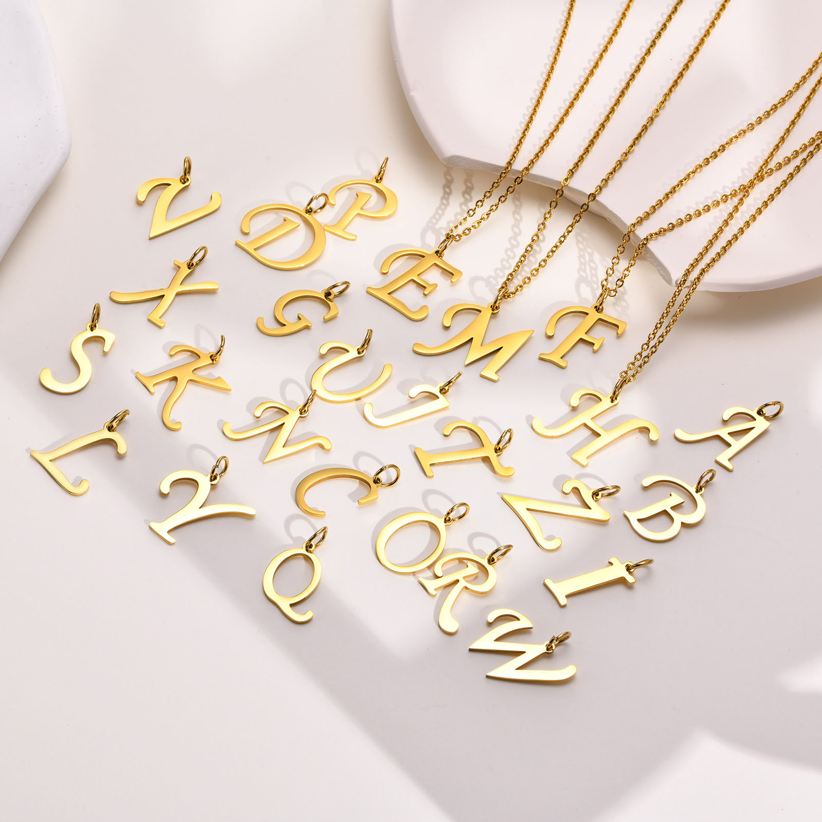 Simple Style Letter Stainless Steel Plating Necklace
