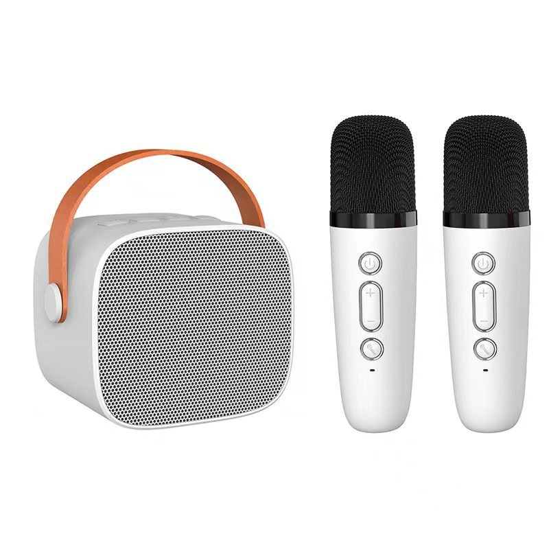 クロスボーダー在庫あり ポータブルBluetoothカラオケスピーカー マイク付き 分離型マイク 子供用 家庭用KTVセット|undefined