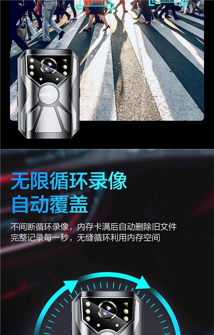 Motorcycle and electric vehicle riding dashcam, sports camera, waterproof, anti-shake, no wiring required, ultra-long battery life, night vision