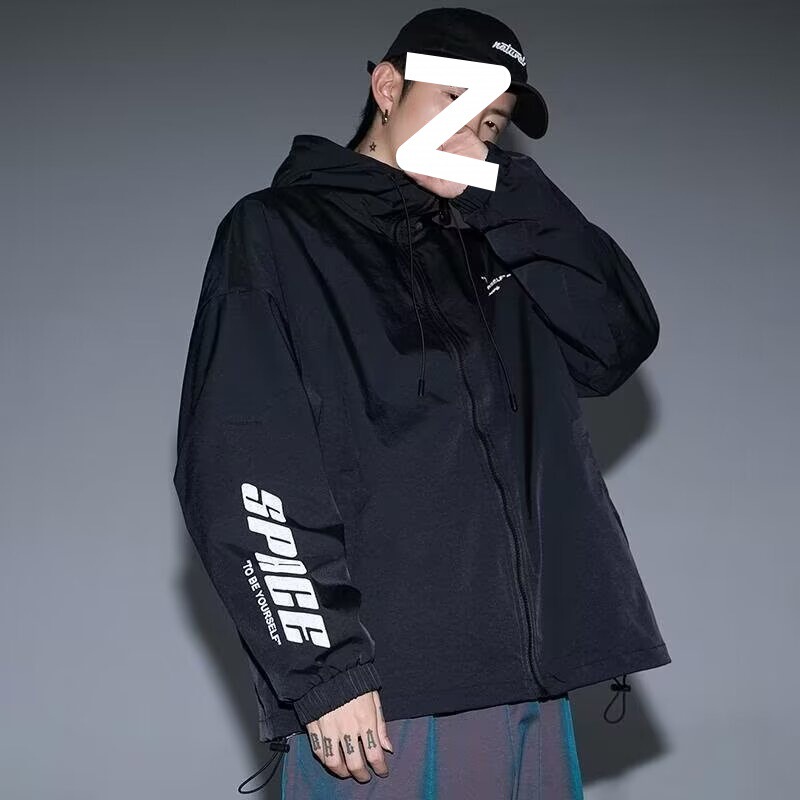Autumn Velcro Hooded Jacket Men's Ins Charge Clothing Trendy Brand Loose Casual Teenager Solid Color Crock Jacket Autumn Velcro Hooded Jacket Men's Ins Charge Clothing Trendy Brand Loose Casual Teenager Solid Color Crock Jacket