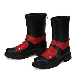 新款 增高鞋cos中筒厚底马丁靴小个子漫展工装靴坡跟机车靴女靴