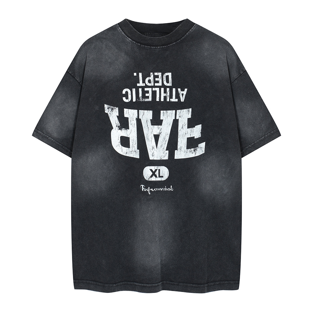 FAR.ARCHIVE FAR hace lavar el agua vieja LOGO letras impresión inversa camiseta de manga corta