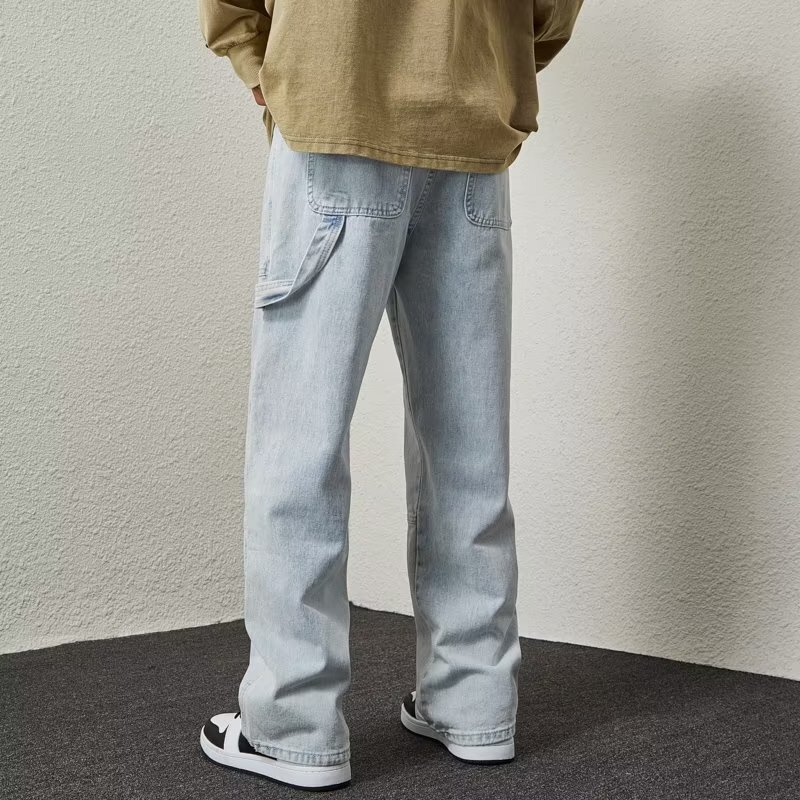 Cool Tactical Functional Wind Multi-Pocket Hip-Hop Wide-Leg Harem Trousers Fashionable Overalls Men's Jeans Cool Tactical Functional Wind Multi-Pocket Hip-Hop Wide-Leg Harem Trousers Fashionable Overalls Men's Jeans