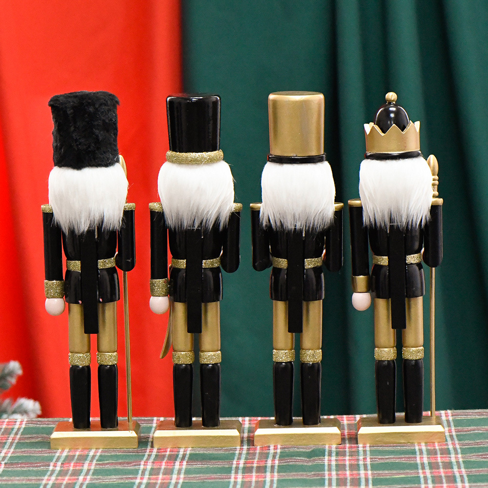 30CM hombre de madera transfronterizo negro dorado de alta calidad hacha de cabello negro batería cascanueces decoraciones de Navidad