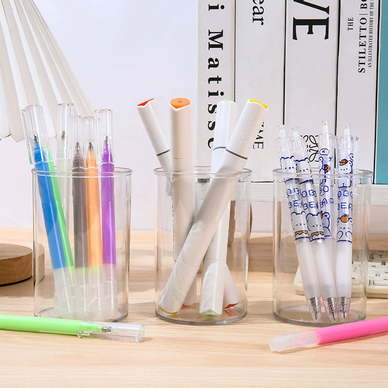 Цилиндрический прозрачный акриловой держатель для ручек для учеников в классе