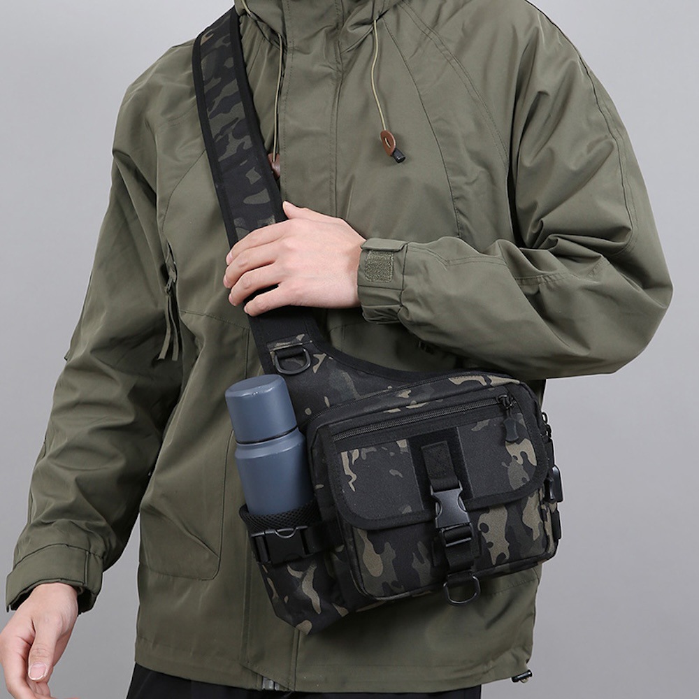 Chest Bag Men's Outdoor Sports Luya Bag Cross-border New Large Capacity Oxford Cloth Multifunctional Chest Bag Tactical Crossbody Bag