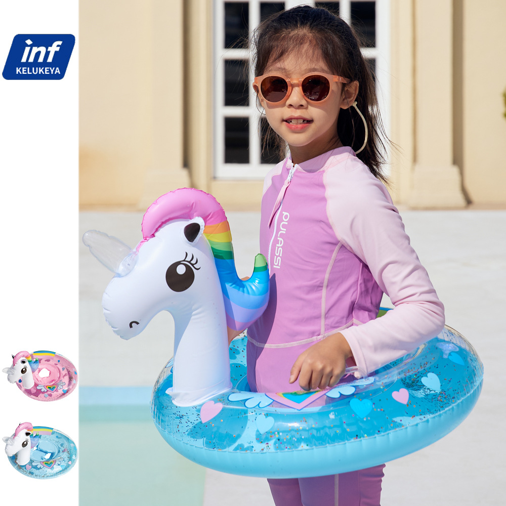 Children's Swimming Ring Thickened Baby Seat Ring with Handle Infant Seat Ring Children Boys Girls Inflatable Swimming Ring