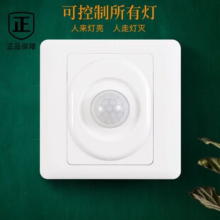 Type 86 Human Body Sensor Switch Panel 200W High Power Led Light Infrared Intelligent with Light Control Corridor Delay