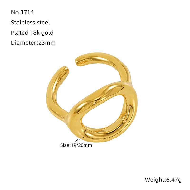 Diseño sentido geométrico anillo de anillo hueco de acero inoxidable al por mayor transfronterizo europeo y americano anudado cruzado anillo de acero de titanio femenino