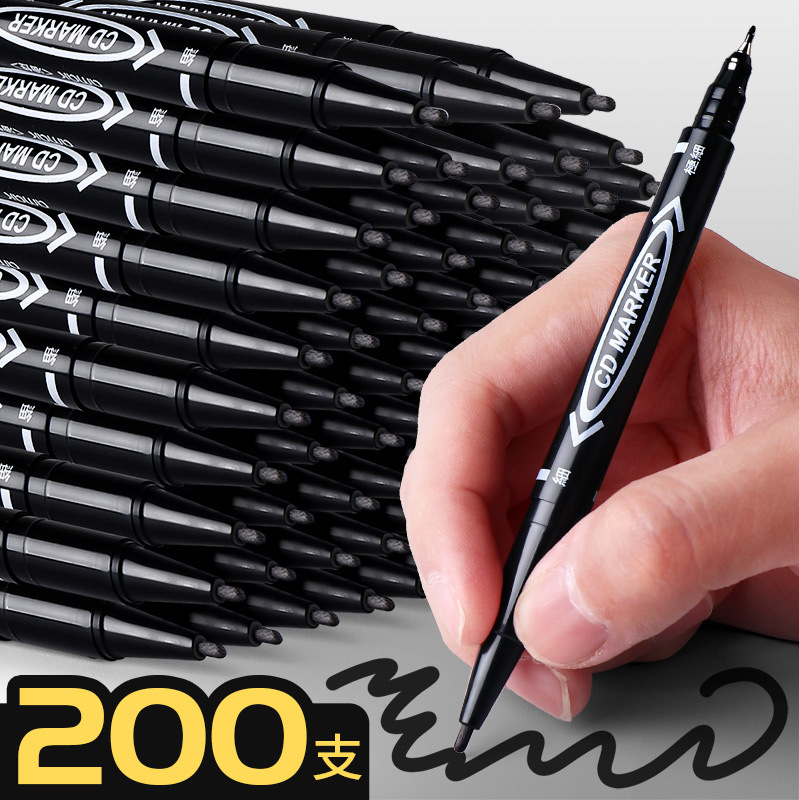 Small double-headed marker Hook pen special for art black oily fine-headed student drawing waterproof oil-proof non-fading Small double-headed marker Hook pen special for art black oily fine-headed student drawing waterproof oil-proof non-fading