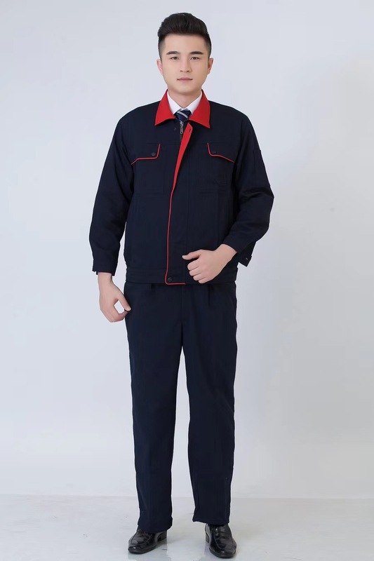 春秋长袖涤棉套装男工作服耐磨上衣工厂车间机修工装印绣字劳保服|undefined