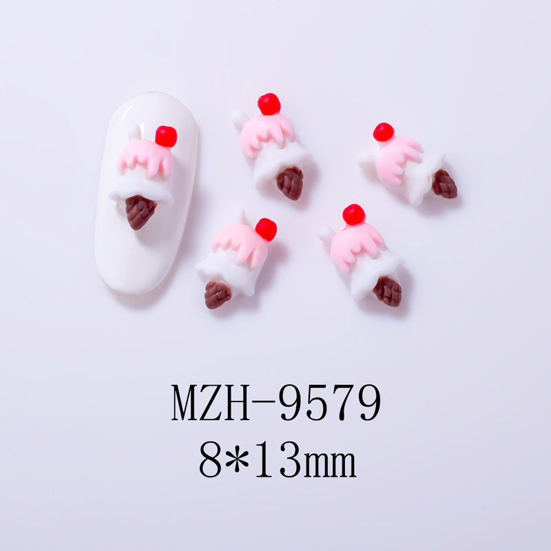 4g Weight Nail Decoration Accessories Nail Supplies 10 PCS/Package Quantity Resin Material Cartoon, Star, Moon Pattern Cute, Sweet Style Cute Sweet Cartoon Star Moon Resin Nail Decoration Accessories 10 PCS/Package 8