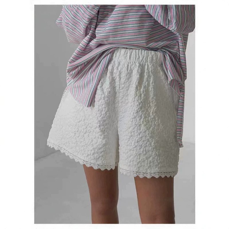 Lagirl Lace Patchwork Shorts Korean Designer Women's Casual Versatile Slimming Korean Style Five-Point Pants Summer