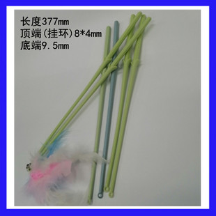 New Pp Solid Cat Teaser Wand Cactus Corn Stalk Shape Long Rod Self-Entertainment Durable Bite-Resistant Bell Feather Cat Toy
