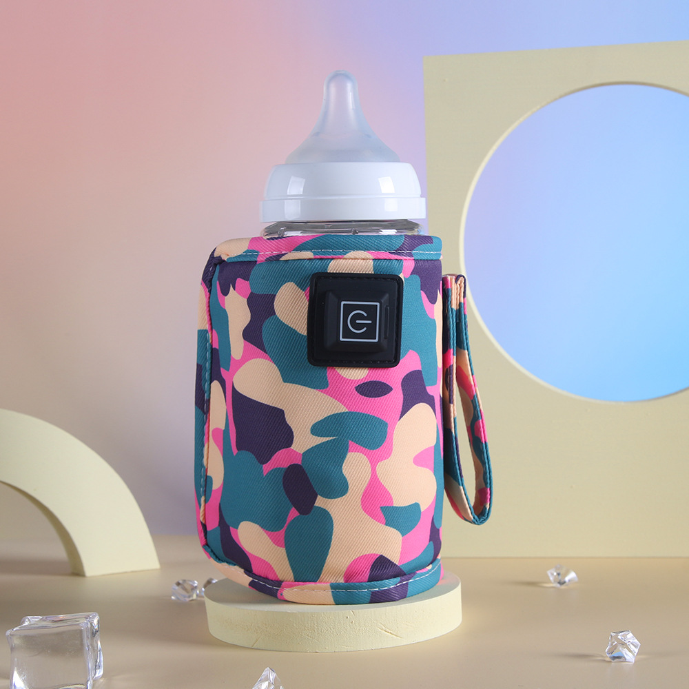 USB恒温加热奶瓶杯套温奶套便携外出通用保温套暖奶迷彩奶瓶套