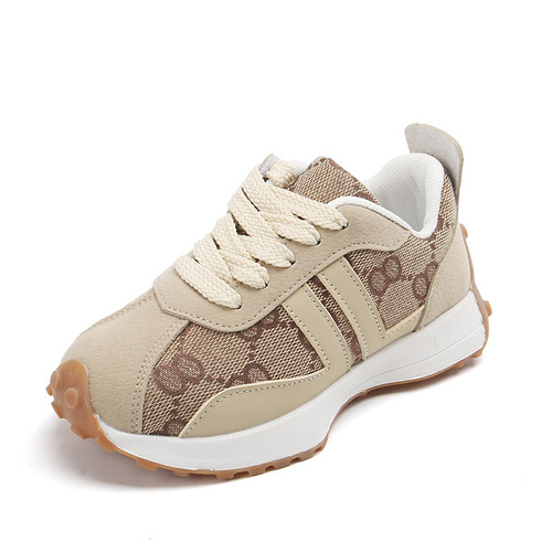 Children's sports shoes 2024 Spring New Thick Sole Dad Shoes Boy Color Matching Small Waist AGON Kids Shoes