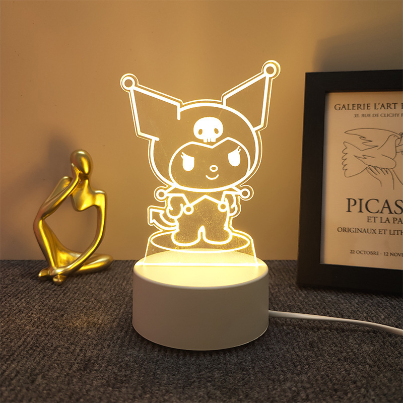 新奇特3d小夜灯卸売り来図創意プレゼントのベッドの上の電気スタンドの越境雰囲気はアクリル製のlogoを決めます。|undefined
