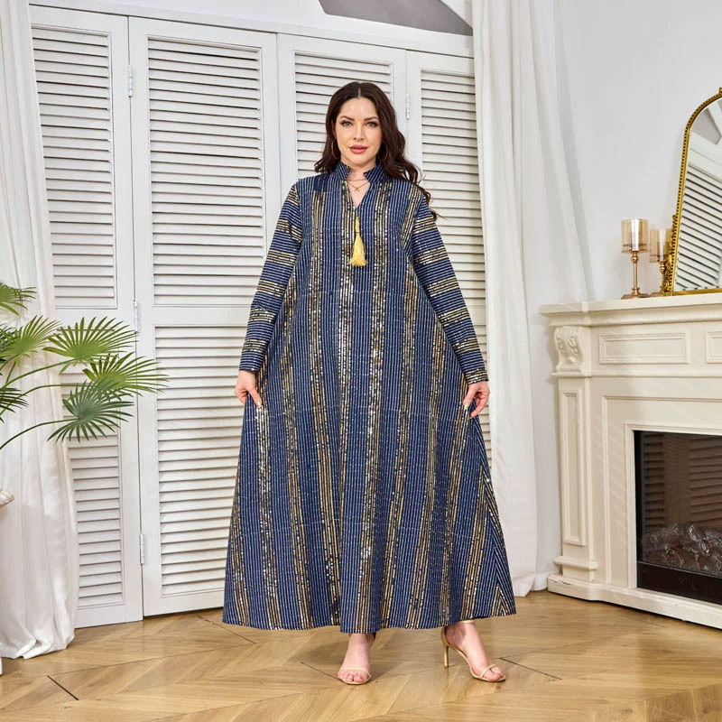 Африканская и ближневосточная трансграничная женская одежда больших размеров, eBay, популярное в Европе и Америке платье, кружевное мусульманское платье с блестками, оптовая продажа