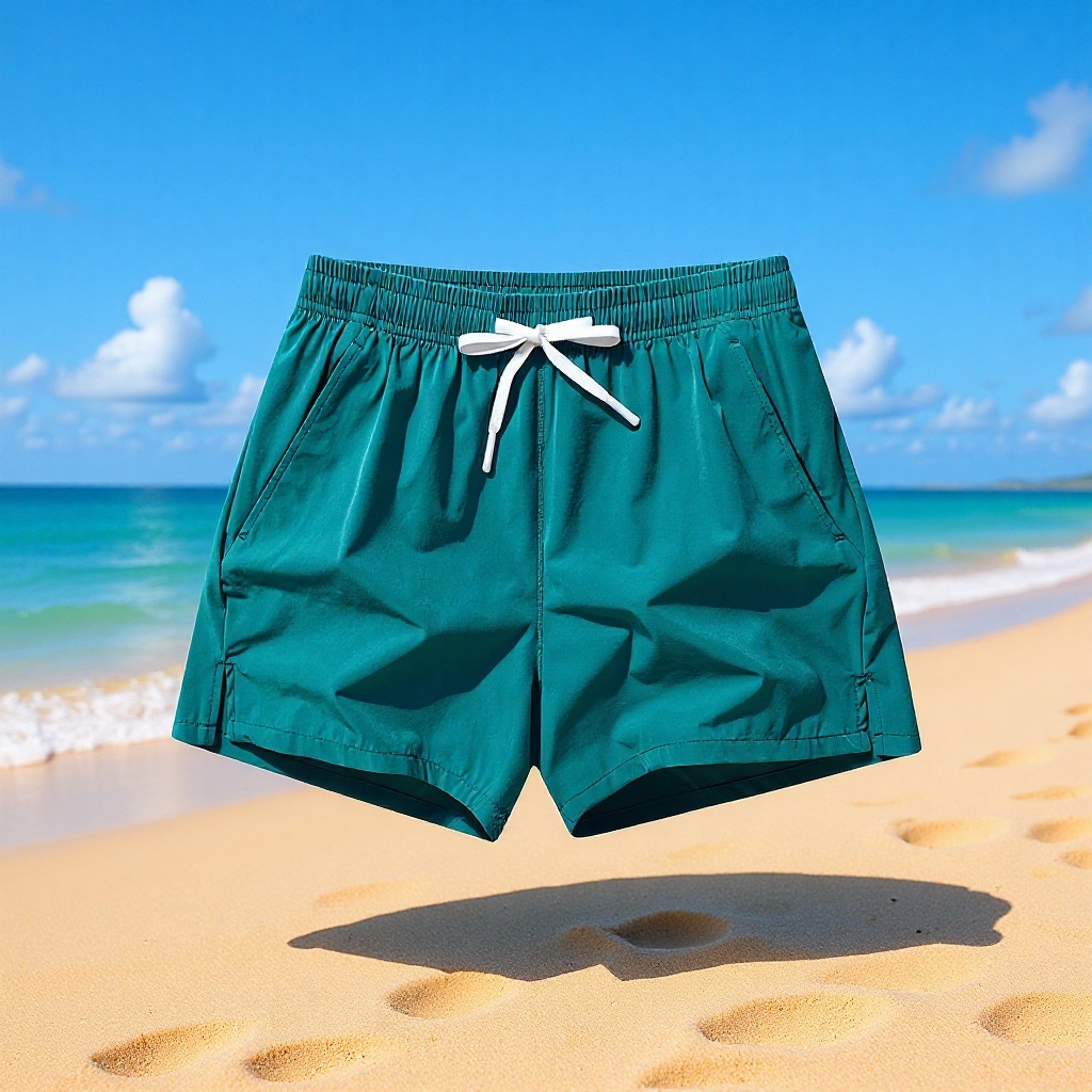 Men's Quick-Drying Loose-Fitting Three-Quarter Sports Casual Shorts, Thin Ice Silk Beach Shorts, Men's Workwear