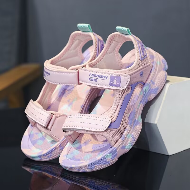 Sandálias de niñas verano 2025 nuevas niñas princesa zapatos de playa zapatos deportivos para niños grandes