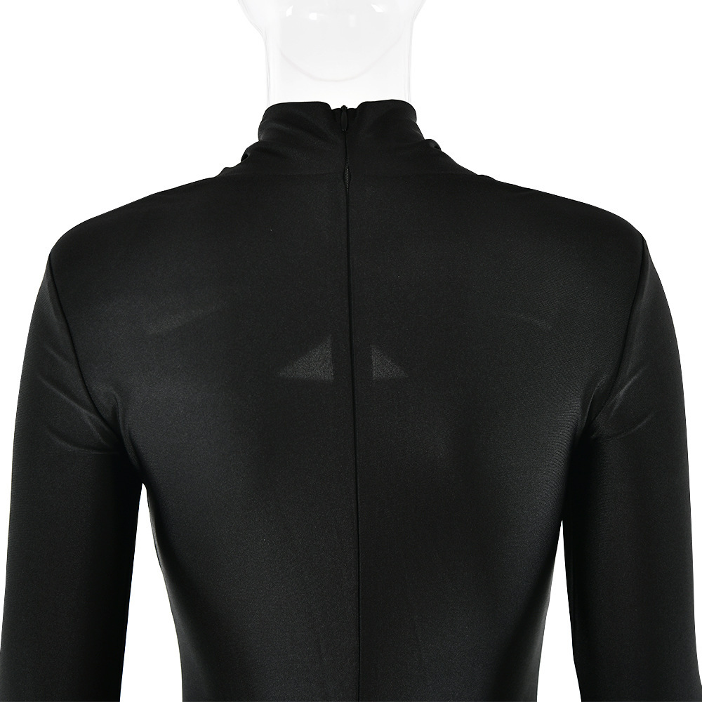 Abbigliamento donna sexy abito aderente a maniche lunghe vestito lungo_voghion.com