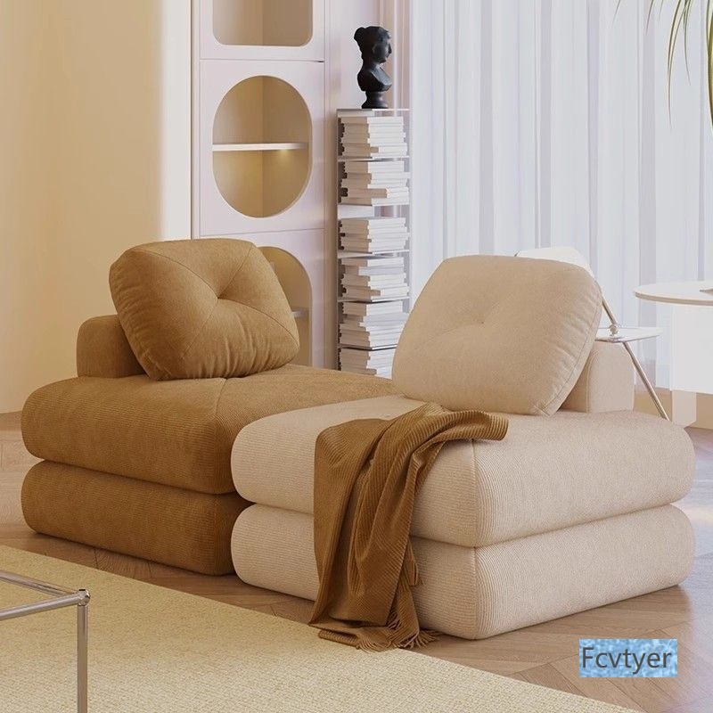 Yanyuqin Sofa Bed Small Apartment Floor Balcony Tatami Bedroom Fabric Sofa Single Folding Cushion Dual-Use