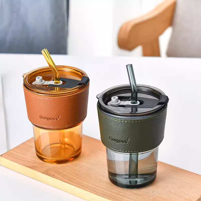 竹カップ コーヒーカップ 北極光ガラスカップ ストロー付きカップ 高価値ガラス広告カップ メーカー在庫あり|undefined