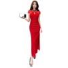 Retro cheongsam dress， children's slim fit， hip wrapped dress， long skirt
